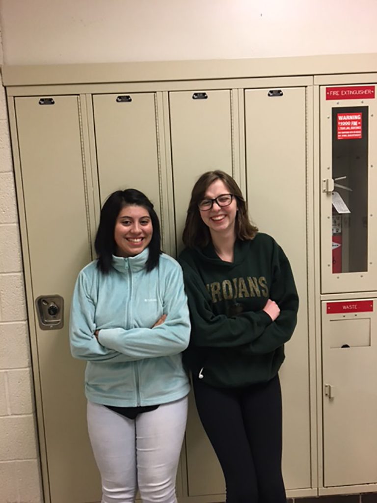 McKenna Hagg19  and Jazlyn Colon 19 stand in the halls of Iowa City West High School