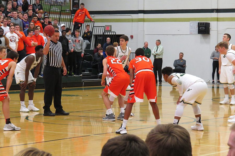 The Varsity  basketball teams of West and Prairie play at West High in January 2017.