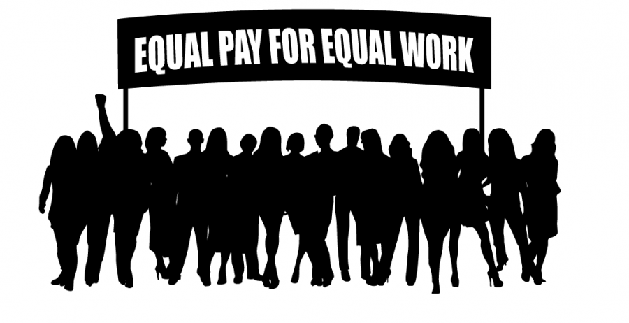 A march supporting equal pay for women.