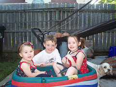 Gabrielle (left) and her two siblings Conner and Miria pose for a picture.